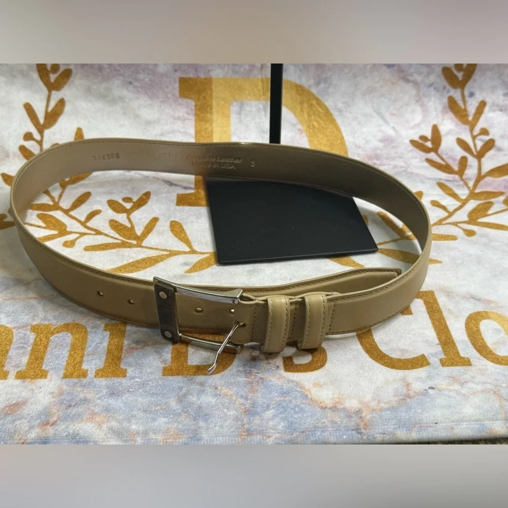 Carisle Tan Leather Made in the USA Genuine Leather Belt W/Tortoise Shell Buckle